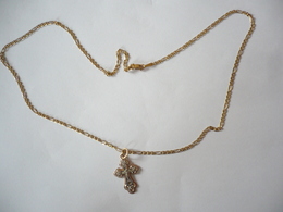 Goldkette Mit Kreuz-Anhänger  (542) Preis Reduziert - Kettingen