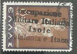 OCCUPAZIONI ITALIANE ITACA 1941 CEFALONIA MITOLOGICA LEPTA 80L USATO USED OBLITERE' - Cefalonia & Itaca