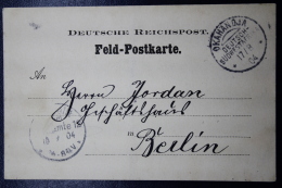 Deutsch Sudwestafrika FELDPOST Stempel 102  OKAHANDJA -> Berlin 1904 - Deutsch-Südwestafrika