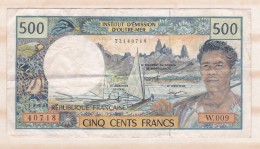 Institut D émission D Outre Mer , 500 FRANCS , Alphabet W.009 ,n° 40718 - Territoires Français Du Pacifique (1992-...)