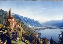 Montreux - L'eglise De Glion Et Les Denta Du Midi - Formato Grande Viaggiata – E 7 - Ilanz/Glion