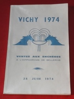 Livret Ventes Aux Enchères Chevaux Hippodrome Bellerive Vichy Juin 1974 Haras De Cluny - Animaux