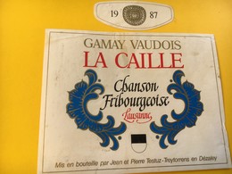 8775 - Chanson Fribourgeoise Lausanne Suisse Gamay Vaudois La Caille - Musique