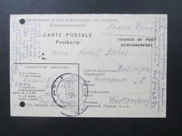 Kriegsgefangenenpost Gebührenfrei Prinonniers De Guerre Zensurstempel Depot De P.G.N. Frankreich Mont Au Mansan - Other & Unclassified