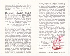DP EZ Odila Saey - Zr . Gabriëlle ° Sleidinge Evergem 1898 Klooster Lembeke Kaprijke 1976 / De Vlieger - Santini