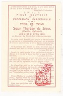 H. Toewijding / Prise De Voile - EZ Marthe Hallaert - Zr. Thérese / Karmel Blankenberge 1936 - Devotion Images