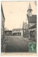 78 - MAURECOURT - La Place De L'Eglise Et Le Restaurant Petit - 1912 - Maurecourt