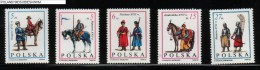 POLAND 1983 ARMY OF KING JAN III SOBIESKI SET OF 5 NHM Soldiers Hussars Horses Infantry Rifle Sword Armour - Francobolli