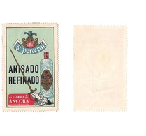 ANTIQUE PORTUGAL CINDERELLA POSTER STAMP ADVERTISING ANIS REFINADO FABRICA ANCORA - Local Post Stamps