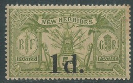 Nouvelles Hébrides N° 64 X Timbre Surchargé 1 D. Sur 5 P.. Légende Anglaise Trace De Charnière  Sinon  TB - Ungebraucht