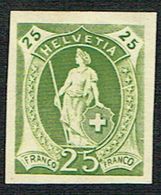 * ESSAIE DE TIMBRE 1882 C/.S.B.K. Nr:25c. VERT OLIVE . * - Unused Stamps