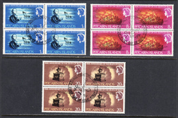 Pitcairn Islands 1967 Cancelled, First Day Of Issue, Blocks, Sc# 85-87, SG 82-84 - Islas De Pitcairn