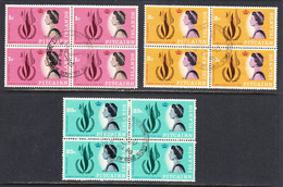 Pitcairn Islands 1968 Cancelled, First Day Of Issue, Blocks, Sc# 88-90 - Pitcairn