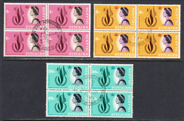 Pitcairn Islands 1968 Cancelled, First Day Of Issue, Blocks, Sc# 88-90 - Pitcairn