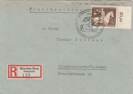 Allemagne Lettre Recommandée München-Riem Thème Cheval 1943 - Cartas