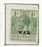 BRITISH HONDURAS   1916 War Surcharge,  Overprinted "WAR"  Hinged OVERPRINT LITTLE - British Honduras (...-1970)