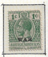 BRITISH HONDURAS   1916 War Surcharge,  Overprinted "WAR"  Hinged   With Violet Front Imprint Protection - British Honduras (...-1970)