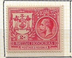 BRITISH HONDURAS   1921 Peace Agreement   King George V  Hinged Peace Inscription Above Crown - British Honduras (...-1970)