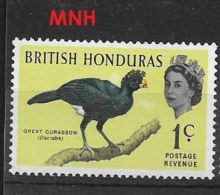 BRITISH HONDURAS   1962 -1967 Birds   MNH     The Great Curassow (Crax Rubra) (Spanish: Hocofaisán, Pavón Norteño - British Honduras (...-1970)