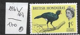 BRITISH HONDURAS   1962 -1967 Birds   USED  The Great Curassow (Crax Rubra) (Spanish: Hocofaisán, Pavón Norteño) - British Honduras (...-1970)