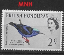 BRITISH HONDURAS   1962 -1967 Birds   MNH The Red-legged Honeycreeper (Cyanerpes Cyaneus - British Honduras (...-1970)