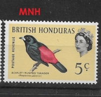 BRITISH HONDURAS   1962 -1967 Birds   MNH Ramphocelus Passerinii - British Honduras (...-1970)