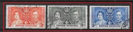 BRITISH HONDURAS    1937 Coronation Of King George VI And Queen Elizabeth USED YV 115/17 - British Honduras (...-1970)
