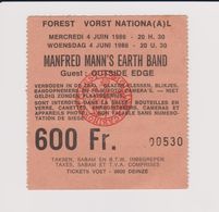 Concert MANFRED MANN'S EARTH BAND 4 Juin 1986 à Forest B - Entradas A Conciertos