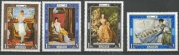 AJMAN Tableaux, IMPRESSIONNISTES, Painting Serie Complete 4 Valeurs ** MNH RENOIR, Monet, Boucher, Pascal - Impressionisme