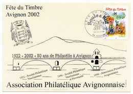 Carte Locale - Fête Du Timbre AVIGNON 2002 - Boule Et Bill - 16.03.2002 - Lettres & Documents