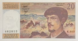 France 20 Francs, P-151a (1985) - UNC - 20 F 1980-1997 ''Debussy''