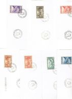 7 CARTOLINES CANCEL 7 PARROQUIES ANDORRA 1969 - Maschinenstempel (EMA)