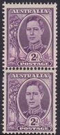 Australia ASC 228 1942 King George VI 2d Purple, Coil Pair, Mint Hinged - Essais & Réimpressions