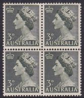 Australia ASC 295 1953 Queen Elizabeth II 3d Green, Coil Block 4, Mint Never Hinged - Probe- Und Nachdrucke