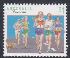Australia ASC 1231 1990 Sports $ 1.00 Fun Run Perf 13 X 13.5, Mint Never Hinged - Prove & Ristampe