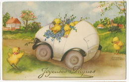 Hannes Petersen Joyeuses Paques Poussins En Voiture Form Oeuf - Petersen, Hannes