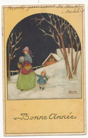 Hannes Petersen  Petite Fille Et Sa Maman Scene Hiver - Petersen, Hannes