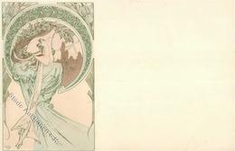 Mucha, Alfons Frau Jugendstil Künstler-Karte II (beschädigt) Art Nouveau - Mucha, Alphonse