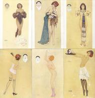 Kirchner, Raphael 6'er Serie Las Peches Caitaux Künstler-Karten I-II - Kirchner, Raphael