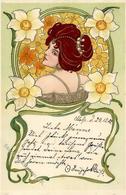 Jugendstil Frau Künstler-Karte 1900 I-II Art Nouveau - Ohne Zuordnung