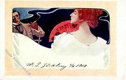 Jugendstil Poesie / Liebe Rauchen Künstlerkarte I-II Art Nouveau - Ohne Zuordnung
