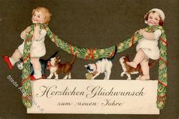 Flatscher, M. Kinder Katzen Neujahr  Künstlerkarte 1909 I-II Bonne Annee Chat - Non Classificati