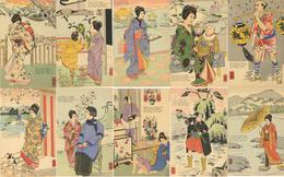Hirokusai Japan  Das Leben In Japan 10'er Serie Mit Orig. Umschlag Künstler-Karten I-II - Non Classificati