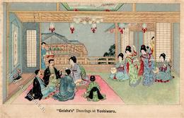 Japan Geishas Yoshiwara 1907 Künstler-Karte I-II (fleckig) - Non Classificati