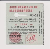Concert JOHN MAYALL And The BLUESBREAKERS 15 Octobre 1990 Ancienne Belgique. - Concert Tickets