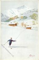 Pellegrini, A. H. Ski Fahren Künstlerkarte I-II - Ohne Zuordnung