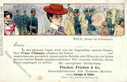 Philipp & Kramer Besuchsanzeige Fischer Frieben & Co. Damen Moden Sign. Pock, Alexander Künstlerkarte 1898 I-II (Eckbug, - Ohne Zuordnung