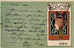 Philipp & Kramer Frau Jugendstil Sign. Moser, Koloman Künstlerkarte 1899 I-II (fleckig) Art Nouveau - Non Classificati