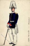 Handgemalt 3. Garde Regt. Zu Fuß Oberleutnant  Künstlerkarte I-II (keine Ak-Einteilung) Peint à La Main - Ohne Zuordnung