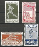Turkey - 1940 Balkan Games MH *   Mi 1090-4   Sc 855-8 - Unused Stamps